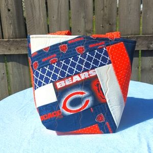 Handmade Quilted Chicago Bears tote